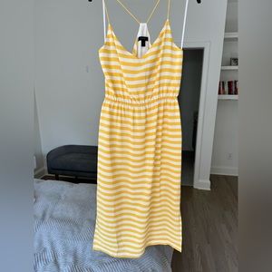 NWT Women's J Crew yellow & white stripped dress